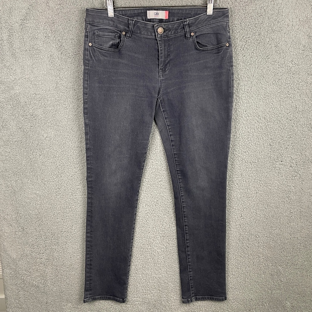 CABI Jeans Womens 8 (34x31.5) Slim Boyfriend Gray Mid Rise Stretch Pockets 3191